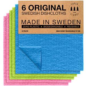 SUPERSCANDI 6 Piezas Paños de Cocina - 100% Biodegradables…