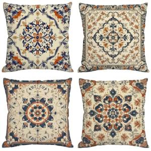 Fundas Cojines 70x70 cm Juego de 4 Crema Cojines Exterior I…