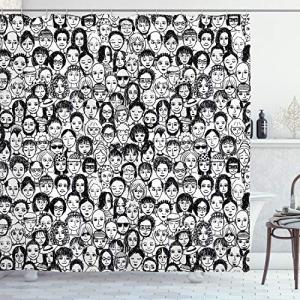 ABAKUHAUS En Blanco y Negro Cortina de Baño, Retrato, Mater…