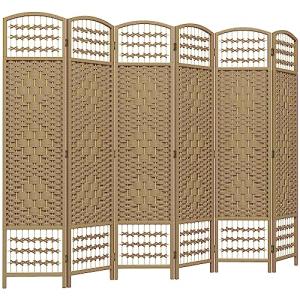 HOMCOM Biombo Separador de Ambientes de 6 Paneles 240x170 c…