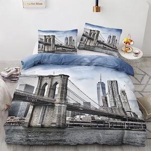 Funda Nórdica Cama 90 Puente de Brooklyn - Juego de Cama Nu…
