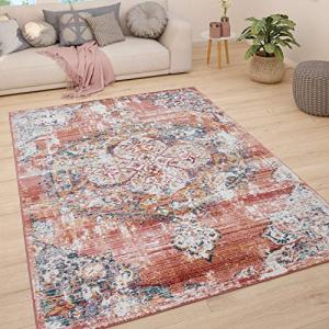 Paco Home Alfombra Salón Pelo Corto Vintage Pastel Motivo M…