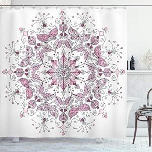 ABAKUHAUS Mandala púrpura Cortina de Baño, Pastel de Lotus,…