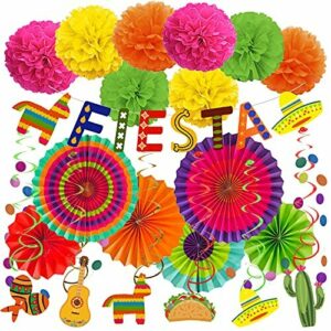ZERODECO Decoraciones de fiesta de fiesta, multicolor de pa…