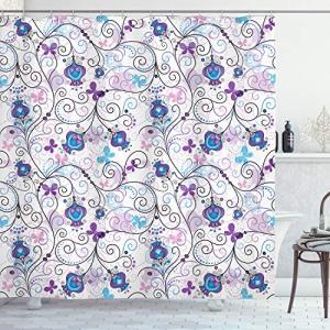 ABAKUHAUS Floral Cortina de Baño, Resumen de Las Flores de…