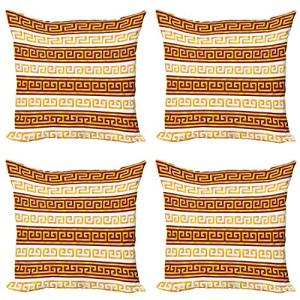 ABAKUHAUS Retro Set de 4 Fundas para Cojín, meandros, Estam…