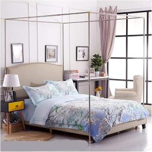 Marco de cama con dosel de acero inoxidable con mosquitera,…