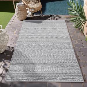 HomebyHome Alfombra Exterior y Interior 80 x 150 cm Gris Re…