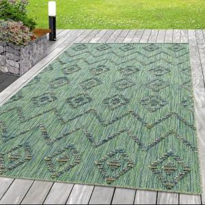 HomebyHome Alfombra Tejido Plano Efecto 3D diseño étnico Te…