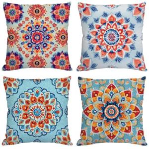 Fundas Cojines 65x65 cm Juego de 4 Boho Cojines Exterior Im…