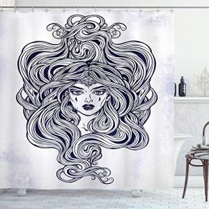 ABAKUHAUS Peluquería Cortina de Baño, Muchacha de Nouveau M…