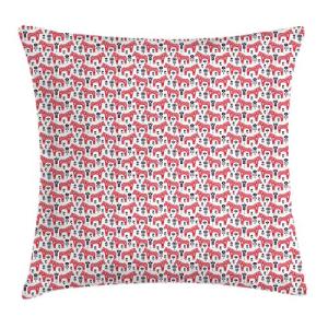 ABAKUHAUS Étnico Funda para Almohada, Folk Dala Horse con F…