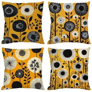 Fundas Cojines 70x70 cm Juego de 4 Naranja Cojines Exterior…