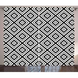 ABAKUHAUS En Blanco y Negro Cortinas, rombo Tracería, Sala…