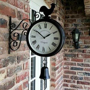 Reloj de pared para jardín exteriores de doble cara retro,…