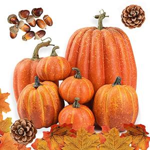 DOJoykey Juego de decoración de otoño, Calabaza Artificial…