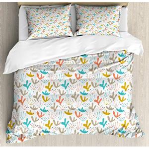 ABAKUHAUS Botánico Funda Nórdica, Color Pastel del Doodle d…