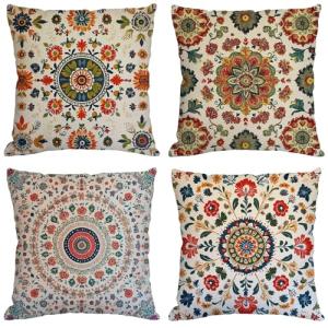 Boho Cojines Exterior Impermeable Lino Fundas Cojines 65x65…