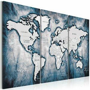 murando - Cuadro en Lienzo 90x60 cm - Mapa del Mundo -Impre…