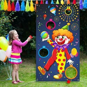 Carnival Toss Games Clown Banner con 3 Bean Bags Circus Bea…