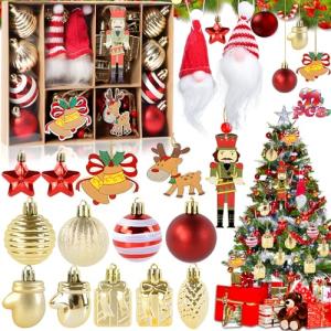 NLMWTI Juego de 32 Adornos para Árbol de Navidad, Decoració…