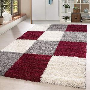 HomebyHome Alfombra Salon Peludo de Pelo Largo Rojo 200x290…