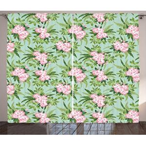 ABAKUHAUS Floral Cortinas, Hibiscus Blooming Ramos, Sala de…
