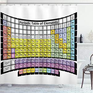 ABAKUHAUS Química Cortina de Baño, Escuela de Tabla Periódi…