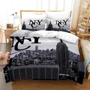 NDXRWDZR Funda Nordica Cama 150 Gris Nueva York Colchas Cam…