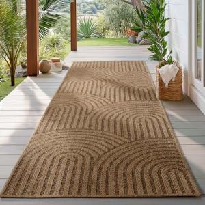 HomebyHome Alfombra Exterior y Interior 80 x 150 cm Beige R…