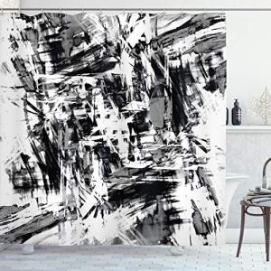 ABAKUHAUS En Blanco y Negro Cortina de Baño, Grunge Ilustra…