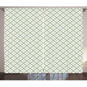 ABAKUHAUS Verde Cortinas, Azulejo Cuadrado Retro Formas, Sa…