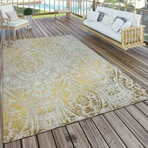 Paco Home Alfombra Interior/Exterior Oriental Amarillo Crem…