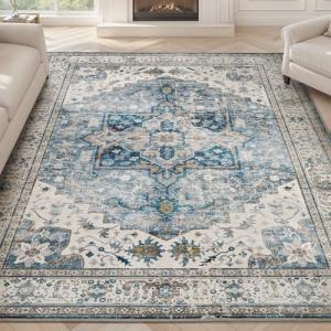 SIXHOME Alfombra Vintage Lavable de Alfombra Moderna Alfomb…