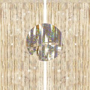 G2PLUS Cortina Decoracion Fiesta 2PCS Fondo Foil Fringe Cur…