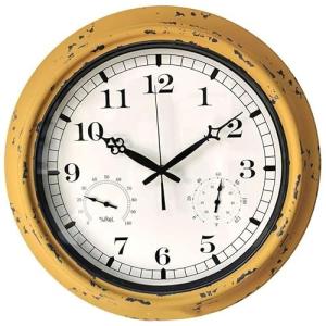 ABBNIA Reloj de Pared para jardín Exterior con termómetro y…