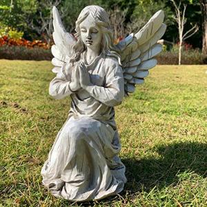 Handsider Estatua de jardín de ángel rezando, escultura rel…