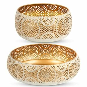 JAZUIHA Juego de 2 cuencos decorativos modernos de hierro f…