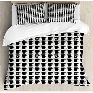 ABAKUHAUS Moderno Funda Nórdica, Té, café Tazas Corazones A…