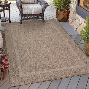 HomebyHome Alfombra Exterior Interior 160x230 cm Marrón Res…