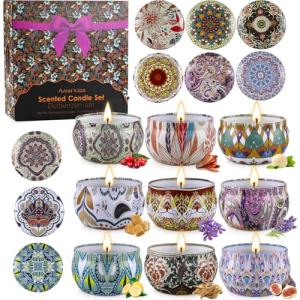 Velas Perfumadas Juego de 9 Piezas, Aromaticas, Cera de Soj…