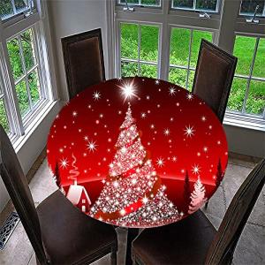 Chickwin Mantel Impermeable Redondo, Mantel de Mesa con Dis…