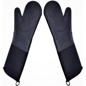 Guantes de horno de silicona profesionales extralargos con…
