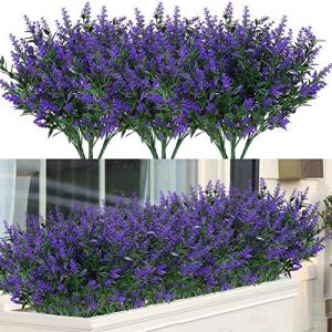9 Piezas de Lavanda Artificial Flores y Plantas Púrpuras Ar…