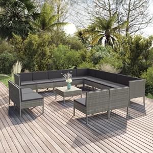 MOONAIRY Set de Muebles de jardín 14 pzas y Cojines, Conjun…