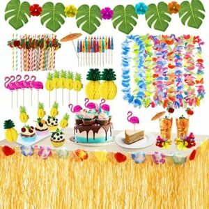 URBZUE Hawaiano Luau Falda de Mesa Set de Decoración, de Fi…