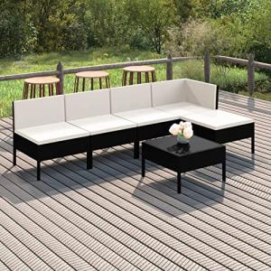 MOONAIRY Set de Muebles de jardín 6 pzas y Cojines, Sofa Y…