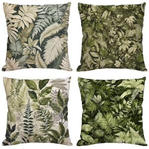 Fundas Cojines 70x70 cm Juego de 4 Verde Salvia Cojines Ext…
