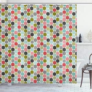 ABAKUHAUS Vistoso Cortina de Baño, Moda Retro Diversión Inf…