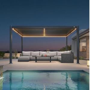 PURPLE LEAF - Pergola bioclimática de aluminio, 3 x 4,25 m,…